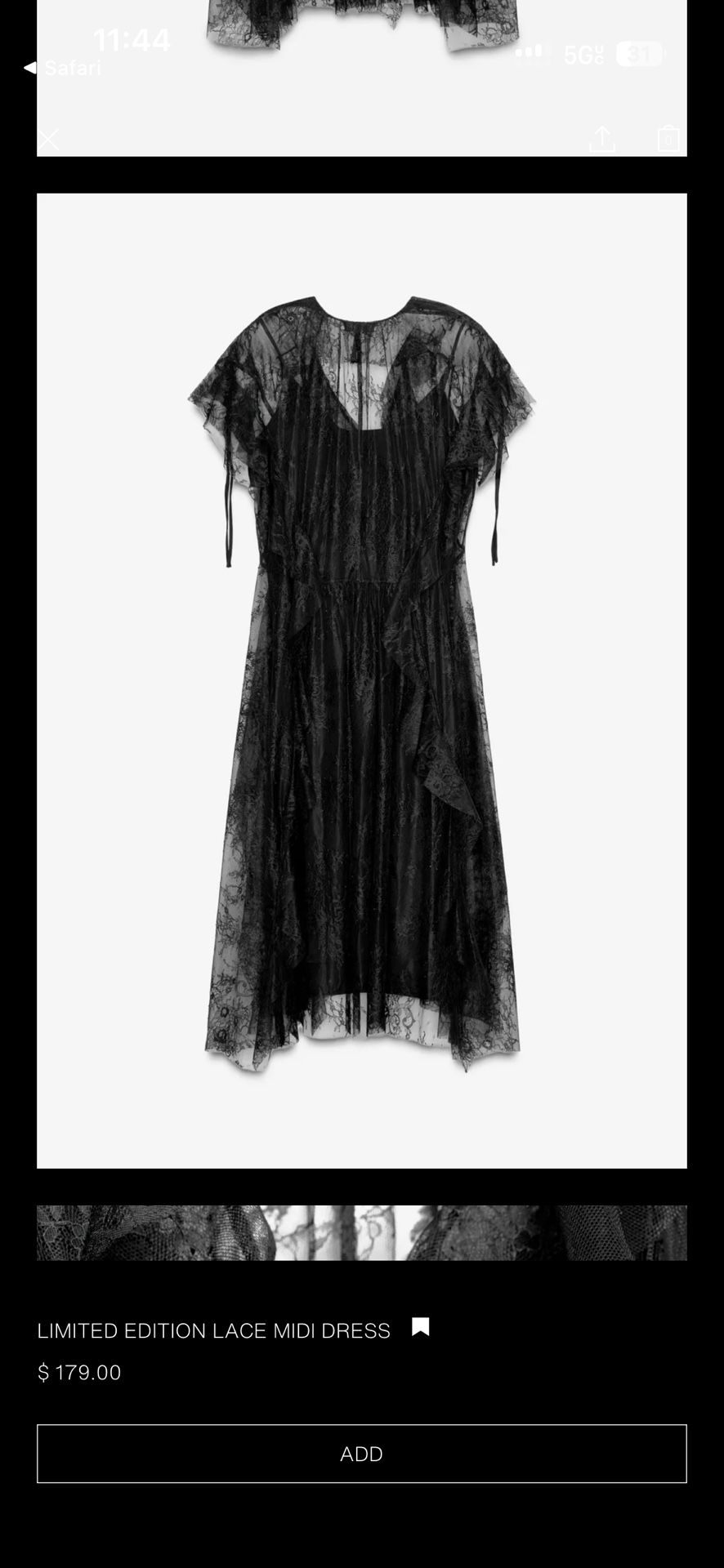 Zara Limited Edition Lace Midi Dress Size XL