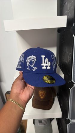 LA dodgers hat with designs all over size 71/8