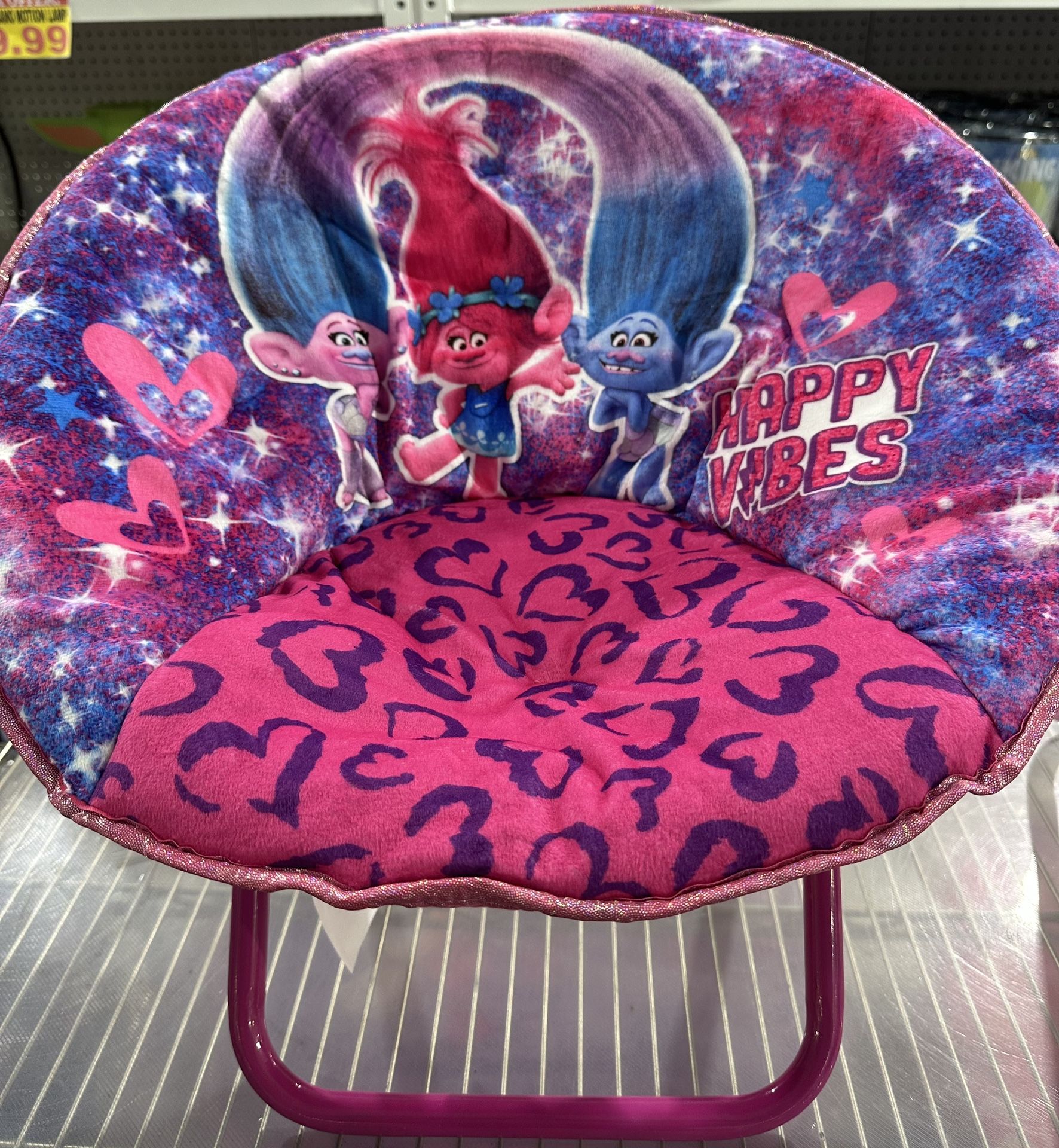 Trolls Saucer Foldable Comfy Chair For Children