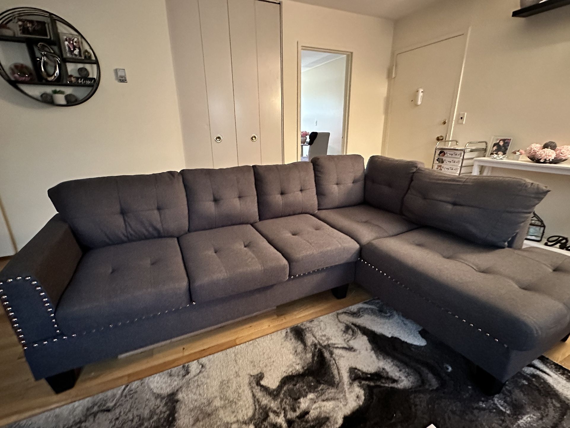 Dark Gray L-Shape Couch