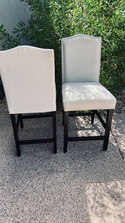 Set of 2 Upholstered Bar Stools
