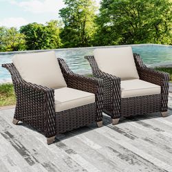 Outdoor  Patio Furniture Set (2 PCS) with waterproof seat cushion