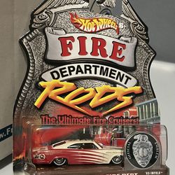 Set of 2 Hot Wheels Fire Department Hot Rod Cars