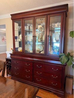 ACCEPT  BEST OFFER  China cabinet  Beautiful   Cherry wood color