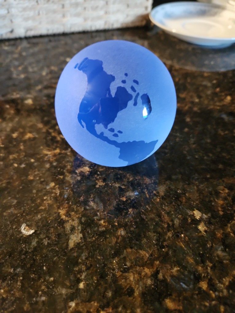 Vintage Frosted Glass Globe Paper Weigth