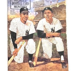 The players featured on the cover of the June 1991 issue (#75) of Beckett Baseball Card Monthly magazine are the New York Yankees legends Joe DiMaggio