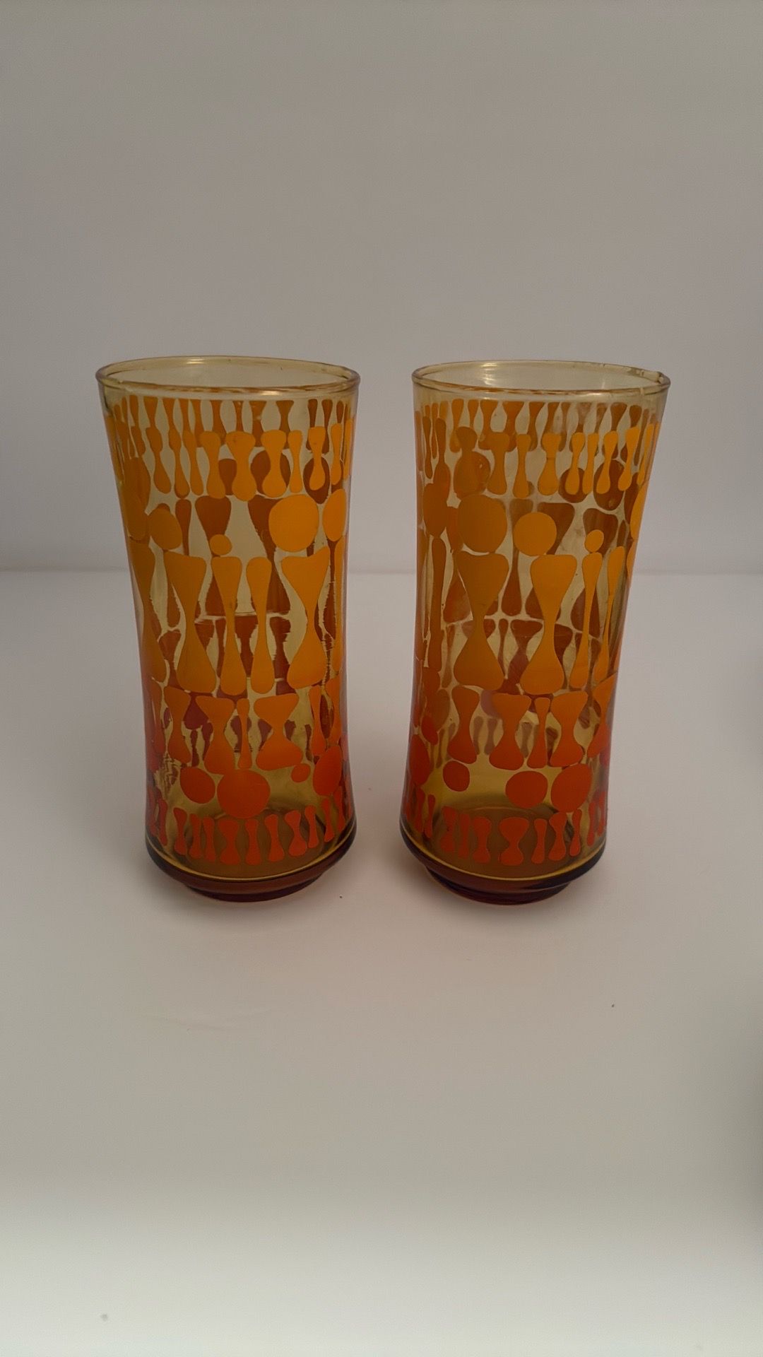 Set of 2 vintage Libby amber glasses