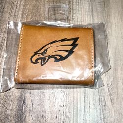 PHILADELPHIA EAGLES LASER ENGRAVED FRONT POCKET MENS BIFOLD WALLET