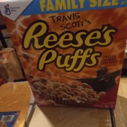 NEW TRAVIS SCOTT'S REESES PUFFS CEREAL 20.7 OZ BOX SPECIAL EDITION CACTUS JACK