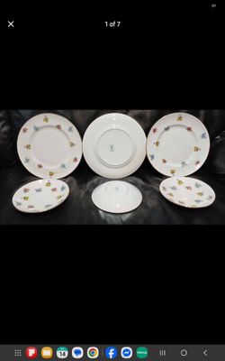 Crown Saffordsire fine bone china Floral Porcelain Dinner and Salad Plates Set