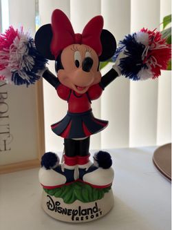 Disneyland Resort Minnie Mouse Cheerleader Bobblehead Figurine 📣❤️💙