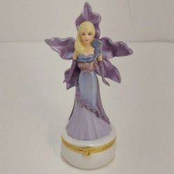 2002 Mattel Avon Exclusive Blonde Barbie Flower Trinket Box Orchid