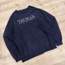TRUMAN STATE UNIVERSITY SWEATER • CREWNECK • SIZE MENS SMALL • NAVY BLUE