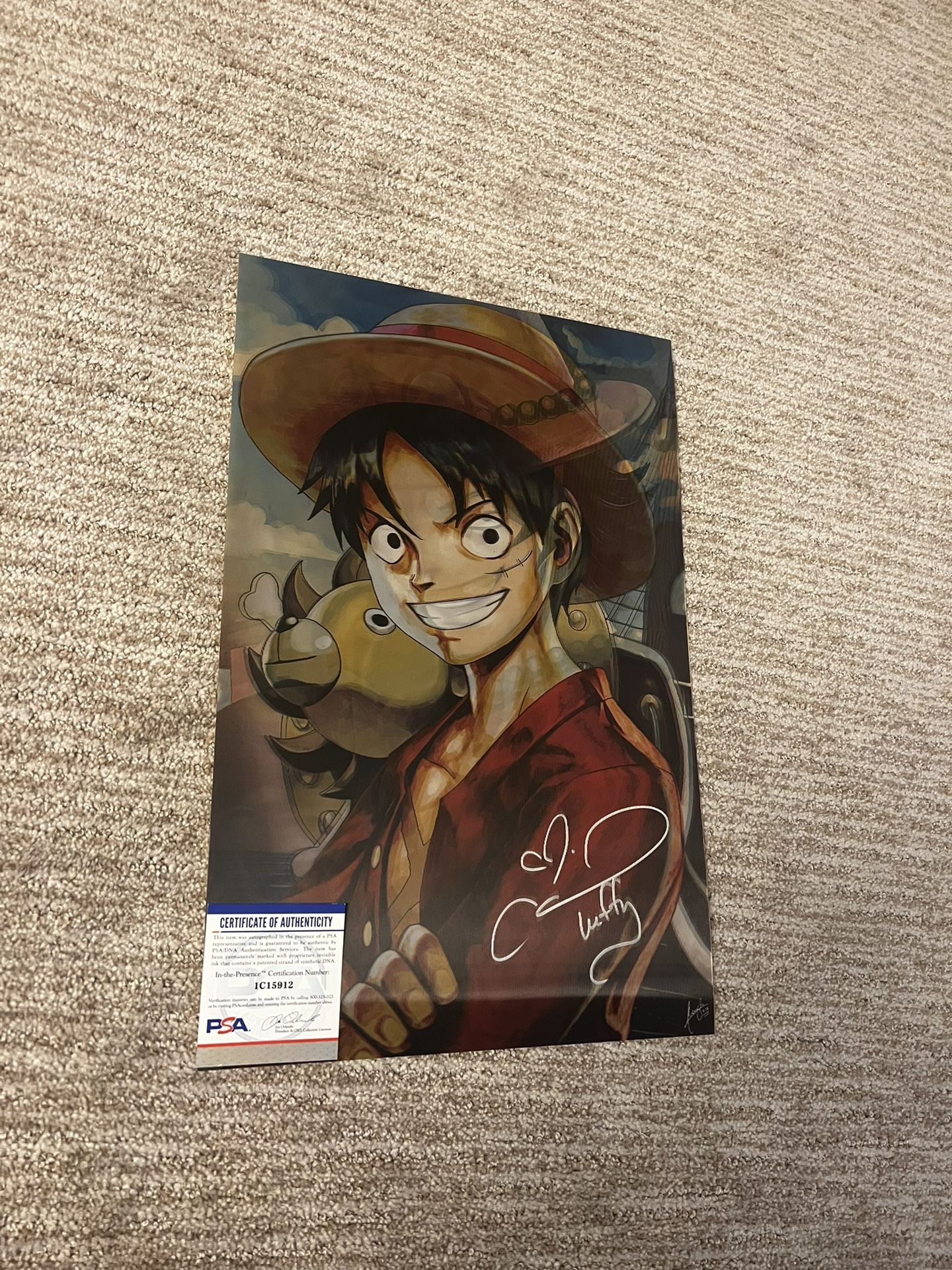 PSA Autographed Multi Face Luffy/Ace/Sabo Poster - Collen Clickenbeard