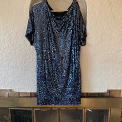 Blue Sequenced Short Dress!