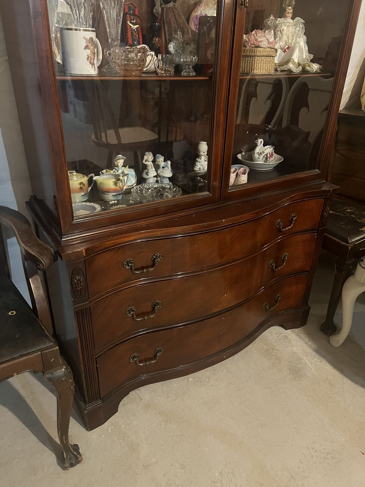 Vintage Cherry China Cabinet