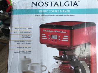 Nostalgia - Retro 12-Cup Programmable Coffee Maker - Red