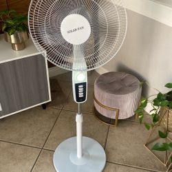 Ventilador Con Cargador Para Tenerlo Afuera Sin Luz Trae Para Cargar El Celular También 