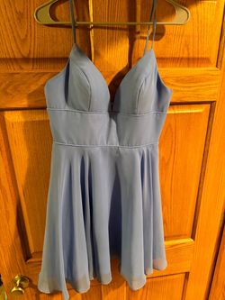 Light Blue Spaghetti Strap Mini Dress