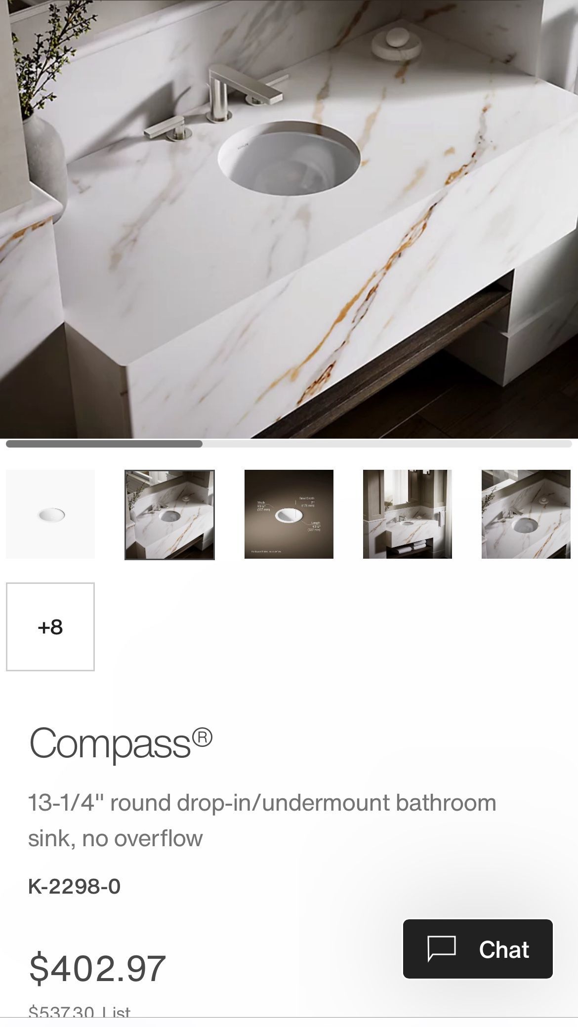 Two 13” Kohler Sinks - Undermount Or Top Mount