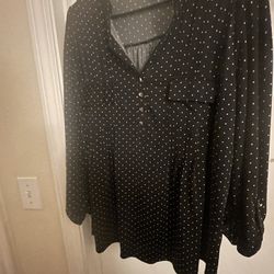Stretch Blackxx Polka Dot Tunic-3x