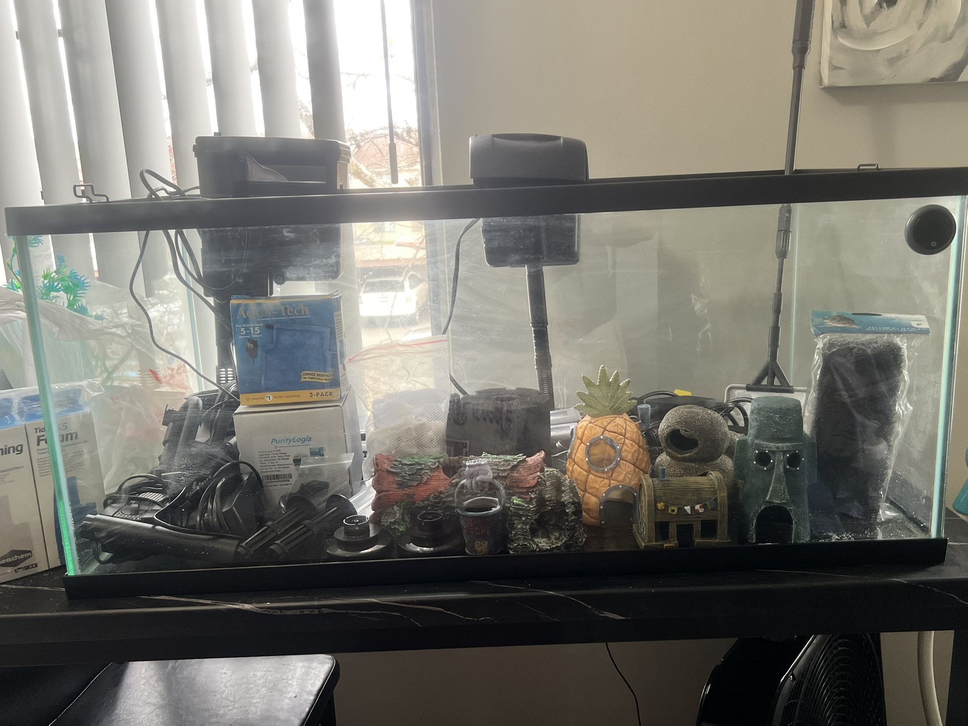 Fully Stock 40 Gallon Breeder Fish Tank Everything Included! If U Want Separate Things We Can Negotiate