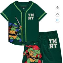 Teenage Mutant Ninja Turtles Boys Baseball Jersey Shirt and Shorts Clothing Set