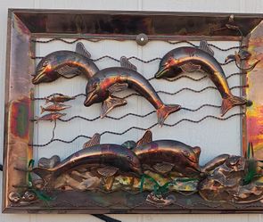 Copper Dolphin Wall Art