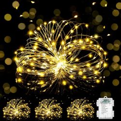 4 Pack Fairy Lights Battery Operated, 17ft 50 LED Christmas String Lights Indoor Outdoor, 8 Modes Twinkle Light for Bedroom Wedding Valentine Party DI