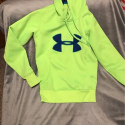 Small Ladies Under Armour Semi-fitted Neon Green Hoodie