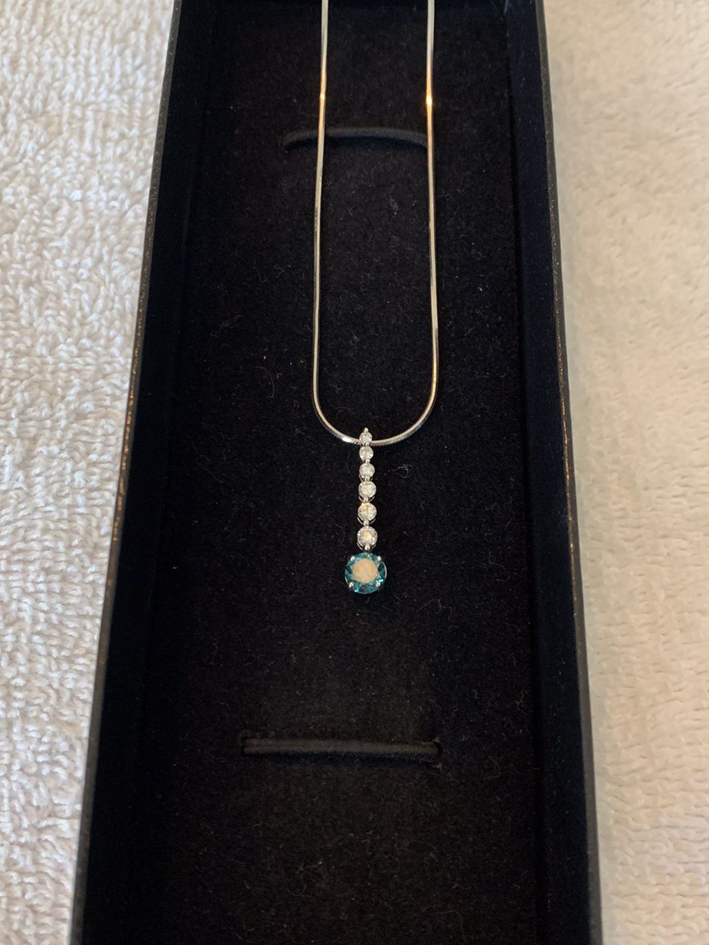 Blue diamond pendant necklace. Still For Sale. DIAMONDS.