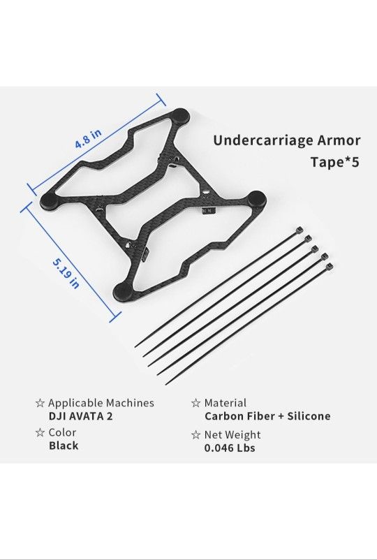 Drone Carbon Fiber Undercarriage Armor for DJI Avata 2, Drone Bottom Protection for DJI Avata 2 Accessories, Fuselage Protect Bar Landing Gear