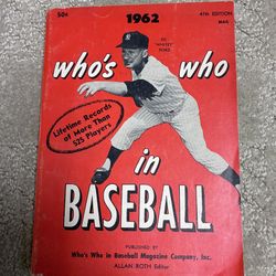 1962 Who’s Who In Baseball 47th edition Book