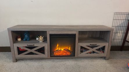 70” Tv Stand With Electric Fireplace