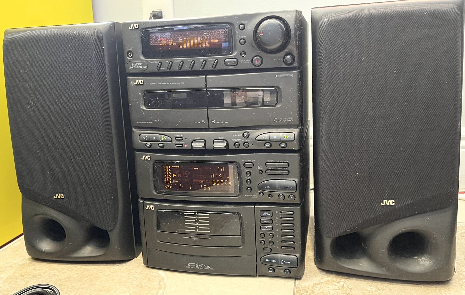 1980's JVC Bluetooth/CD/Cassette/Am FM Sound System