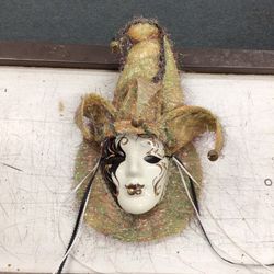 Jester Mask Handcrafted and Decorated in New Orleans  - Joker mask for Carnival Parties