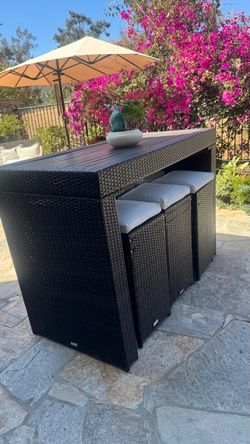 wicker cube bar set safavieh