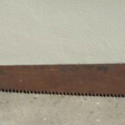 Rare Rustic 60" Long Warranted Superior Crosscut Hand Saw Antique