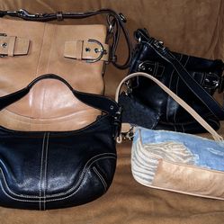 Coach 4 purse bundle + Signature C Wristlet