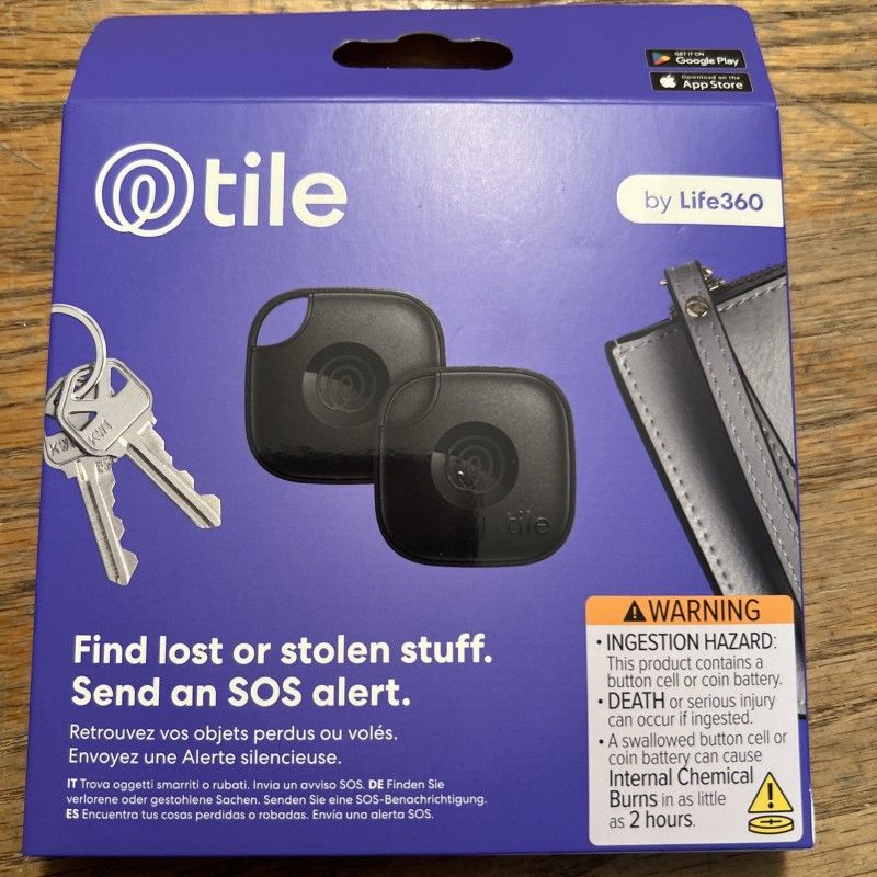 2 PACK TILE BY LIFE360 TILE MATE BLUETOOTH TRACKER KEYS FINDER BRAND NEW