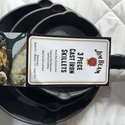 3 piece cast iron skillet  Heavy duty construction  Superior heat retention and even cooking  Ideal