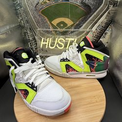 Nike Air Tech Challenge Hybrid White White Volt Hot Lava Mens  Sz 11.5
