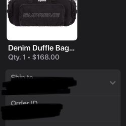 Supreme Denim Duffle Bag  Black 