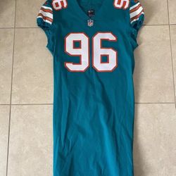 #96 TACO CHARLTON MIAMI DOLPHINS THROWBACK TEAM ISSUED JERSEY SIZE 42 NFL