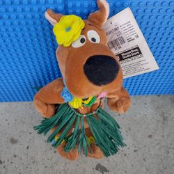 1999 Vintage Hawaii Hula Scooby Doo Warner Bros Studios Plush Bean Bag Dog 10” TV Cartoon Toy