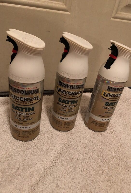 New lot of 3 cans of rust- oleum universal advance on Miller send all surface paint satin white 12 ounce can