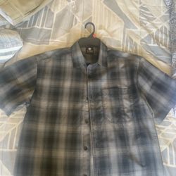 Black And Grey Yago Button Shirt Large