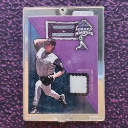 2002 Flair Jersey Heights Curt Schilling Game-Worn Jersey Relic Card