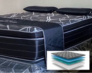NEW QUEEN AND KING 14 INCH HYBRID, PILLOW, TOP MATTRESS ONLY ORDER HERE PAY UPON ARRIVAL