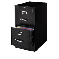 Two Black File Cabinets 